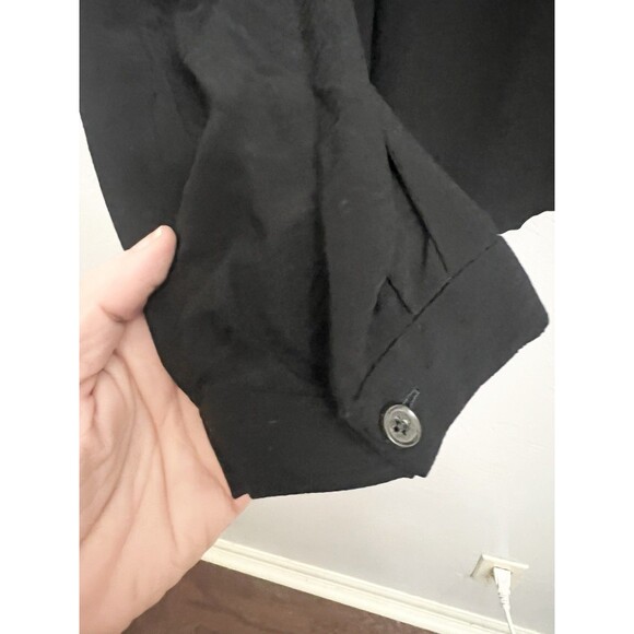 AllSaints Lucas Blouse Vented Shoulder Long Sleeve Blouse Black size Medium Boxy - Picture 6 of 9